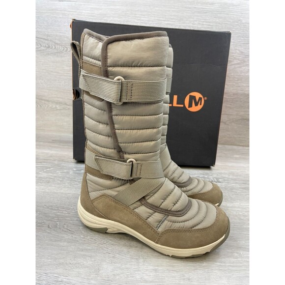 Merrell Shoes - Merrell Approach Sport Women 6 Gray Brown Arch Support Side Zip Winter Boot